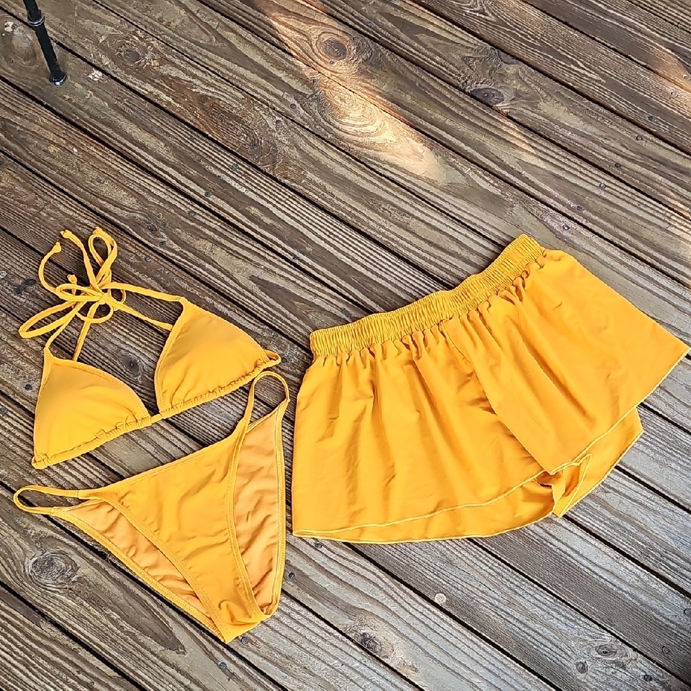 Yellow Bikini Set with Shorts. MUST BUNDLE
